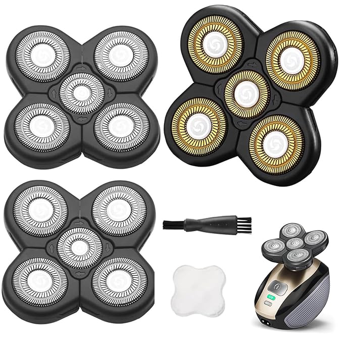 3PCS Universal 5 Blades Compatible with Freedom Gold Shaver, Head Shaver Replacement Heads