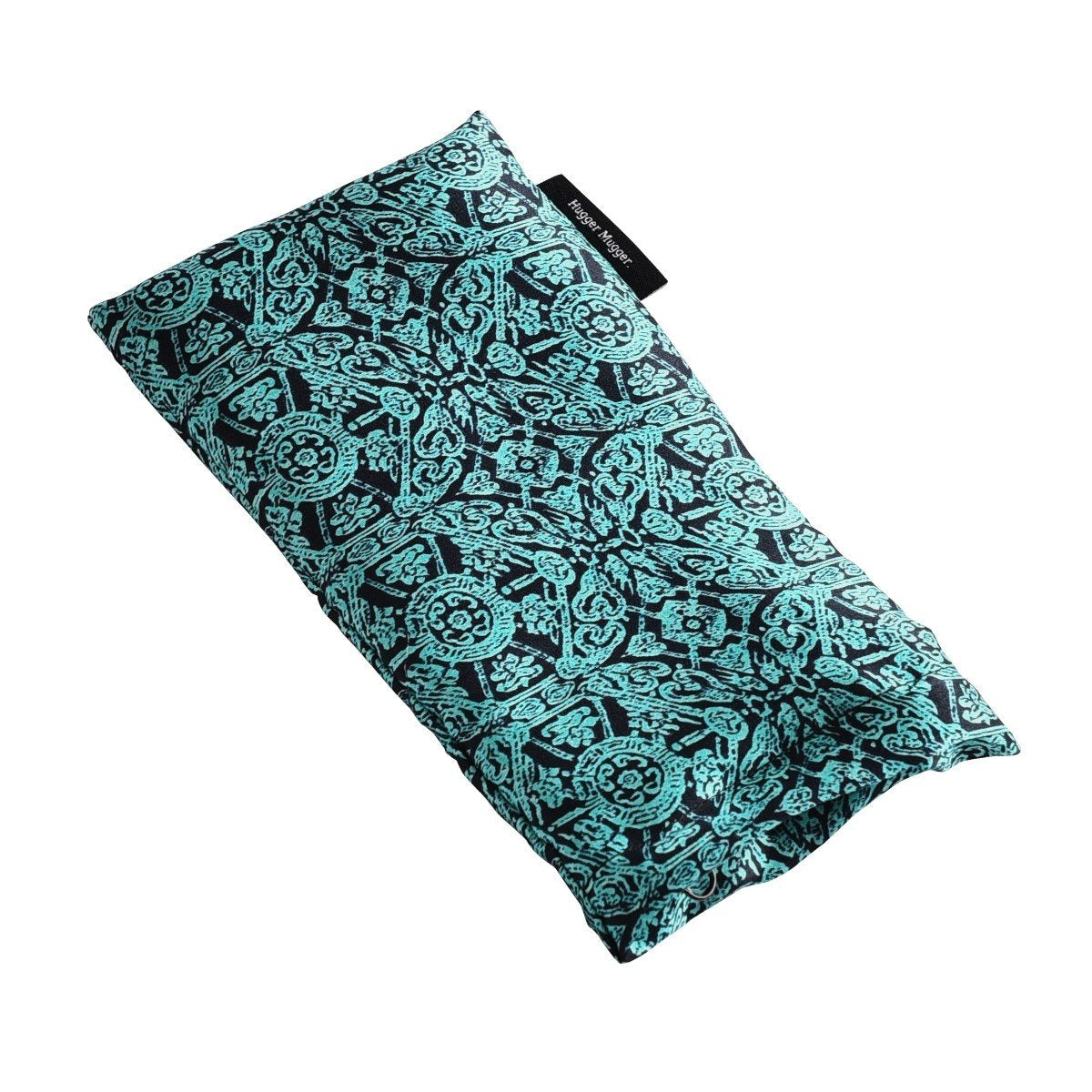 Hugger Mugger Silk Eye Pillow with Herbal Filling - Boho Teal - Natural Herbal Filling, Relaxing Scent, Light Weight, Chill in Freezer, Washable Cover