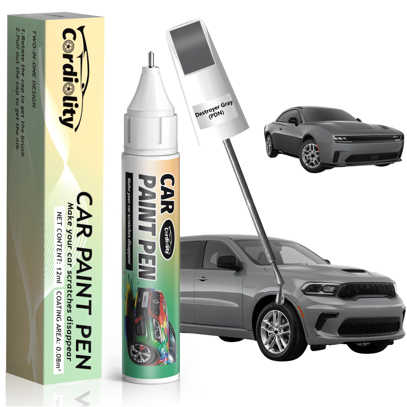 Destroyer Gray(PDN) Touch Up Paint Pen for Dodge,Car Paint Scratch Repair Pen Quick and Easy Fix Auto Paint Scratch