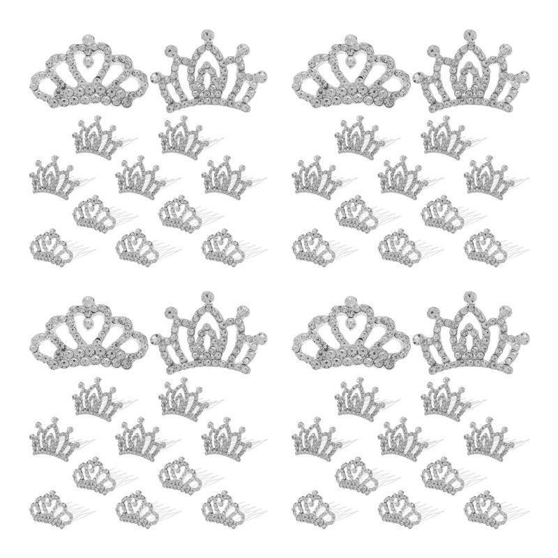 BIUDECO Hair Clips for Rhinestone Hair Accessories, 48 Pcs Girls Barrettes for Girls, Little Girl Tiaras for Women Crown, Fashionable and Cute Comb