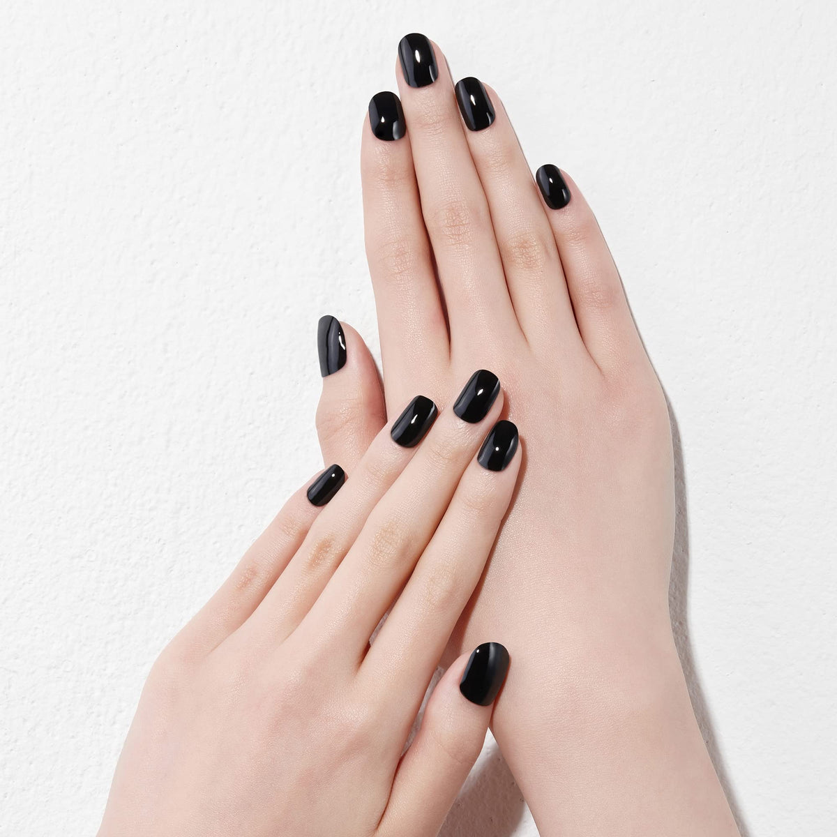 Dashing Diva Glaze Nail Strips - Real Black | Works with Any LED Nail Lamp | Long Lasting, Chip Resistant, Semicured Gel Nail Strips | Contains 34 Salon Quality Black Nail Wraps, 1 Prep Pad, 1 Nail File