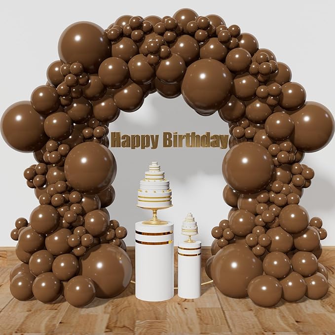 KAWKALSH Brown Balloon Arch Kit 111Pcs 18 12 5 Inch Latex Party Balloons Garland for Birthday Baby Shower Wedding Engagement Anniversary Christmas Party Decorations