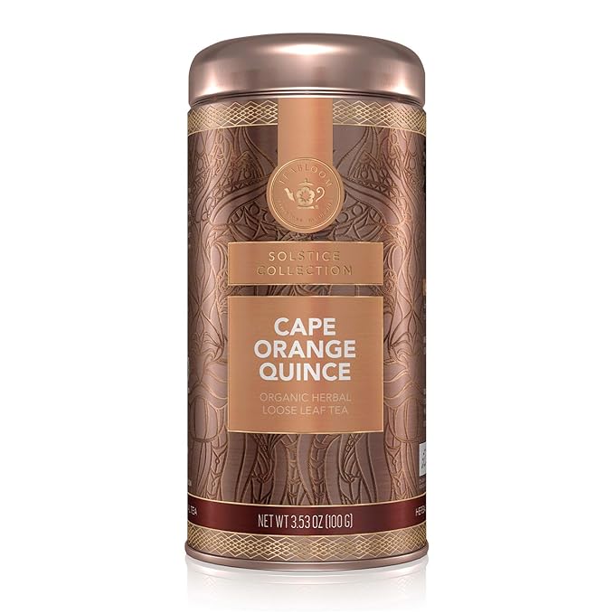 Teabloom Organic Herbal Tea, Cape Orange Quince Loose Leaf Tea, Zesty Citrus and Comforting Quince for a Tropical Rooibos - 3.53 oz/100 g Canister Makes 35-50 Cups