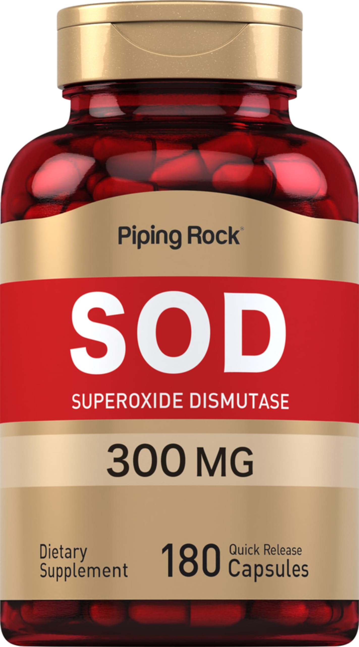Piping Rock Superoxide Dismutase Supplement | 300 mg | 180 Capsules