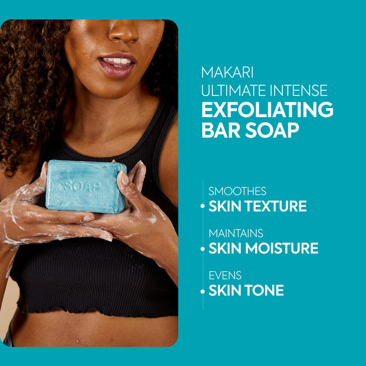 Makari Blue Crystal Beauty Exfoliating Bar Soap – 7 oz Bath Soap for Women & Men | Exfoliating Cleanser with Glutathione, Kojic Acid & Collagen for Smooth, Refreshed-Looking Skin