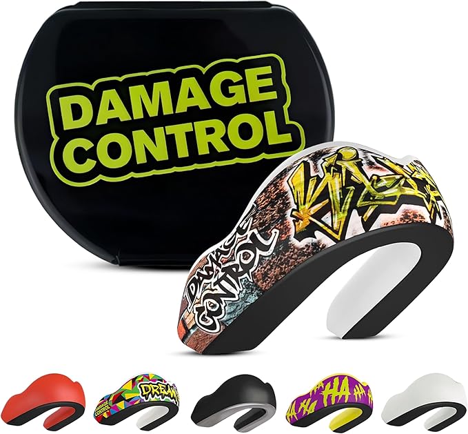 DAMAGE CONTROL Extreme Impact Mouth Guard – Sports Mouthguard for Boxing, MMA, BJJ, Hockey, Rugby, Lacrosse, & More – Mouthpiece for Teeth & Jaw Protection (Adult, King Tag EI)