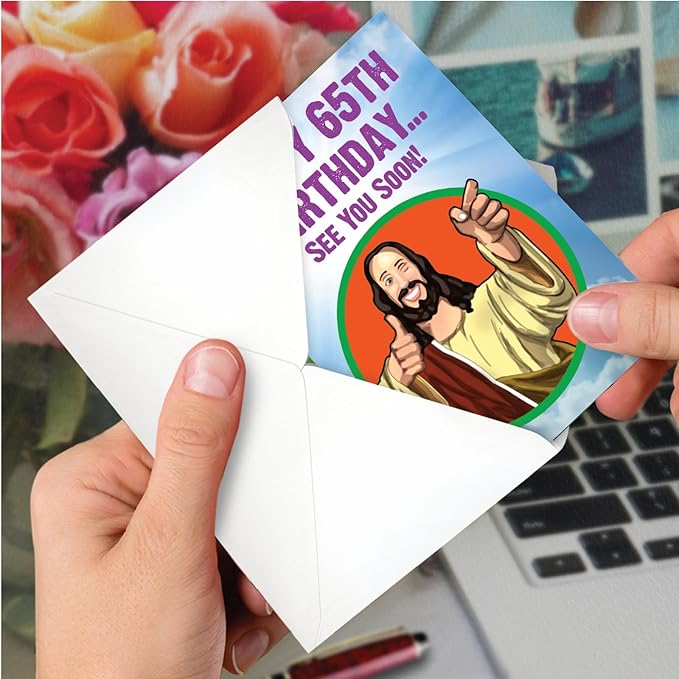 NobleWorks Humorous 65th Milestone Birthday Greeting Card with 5 x 7 Inch Envelope (1 Card) See You Soon - 65 C10008MBG