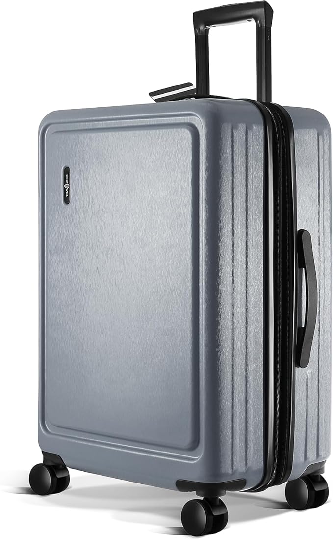 TRAVELARIM 24 Inch Luggage with Spinner Wheels, Hard Shell Suitcase with TSA Locks for Luggage, Travel Large Suitcase, Expandable Hard Shell Suitcases, Grey