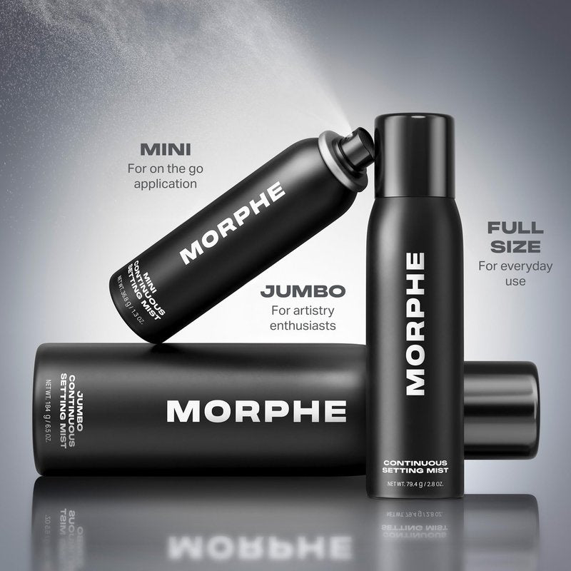 Morphe Continuous Setting Mist - Micro-Fine Makeup Setting Spray with a Natural Radiant Finish - Helps Makeup Resist Caking or Fading & Increases Wear of Foundation (2 Count, 2.8 fl oz)