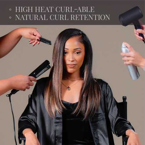 Sensationnel Empire yaki human hair - Tangle Free Weaving for Quick Weave and Sew in Styles for Faux Highlights and Fauxmiddlepart Leave Out - 2 Pack (12 inch, 1 JETBLACK)