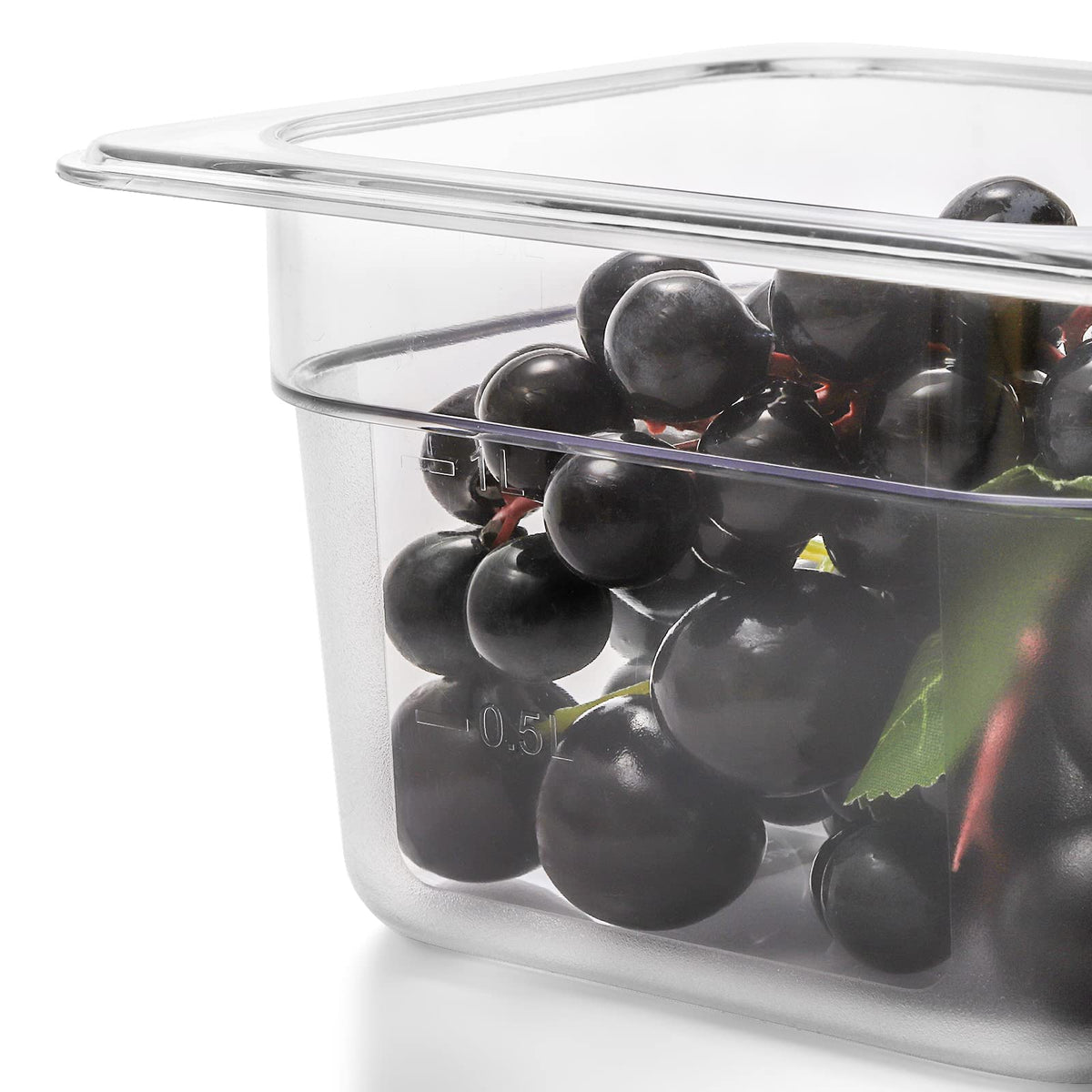 Bekith 6 Pack 1/6 Size Plastic Clear Food Pans with Lids for Kitchen Restaurant Food Prep, 4 Inches Deep