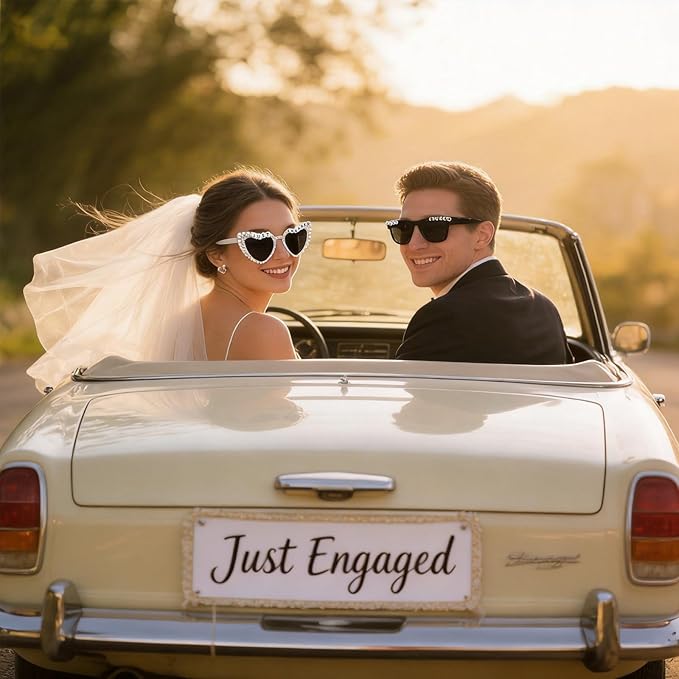 Just Engaged Sunglasses, Engagement Party Favors, Just Engaged Decorations, Engagement Gifts for Women, Bride and Groom Sunglasses for Wedding Accessories, Wedding Essentials