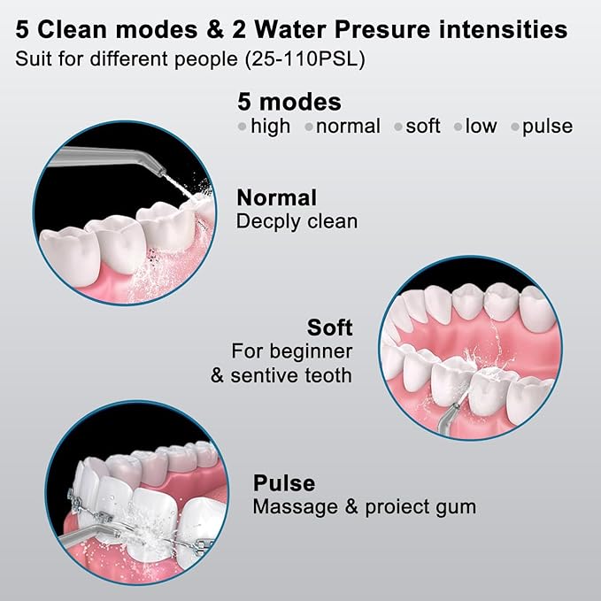 Upgraded Model Water flosser and Electric Toothbrush Combo-5 Brushing & Flossing Mode-Game-Changer for Your Oral Care Routine.2-in-1 Oral Clean Kit-for Teeth Cleaning and Gum Health(Pink)