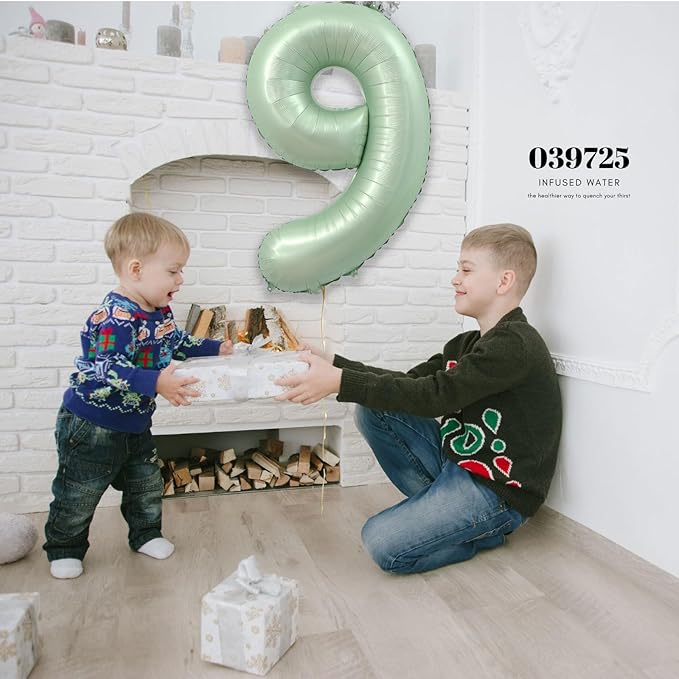 40 Inch Olive Green Large Number Balloons 0-9, Number 9 Balloons Foil Mylar Big Number Balloons, Helium Number Balloons Decorations For Birthday, Anniversary Events, Wedding Party