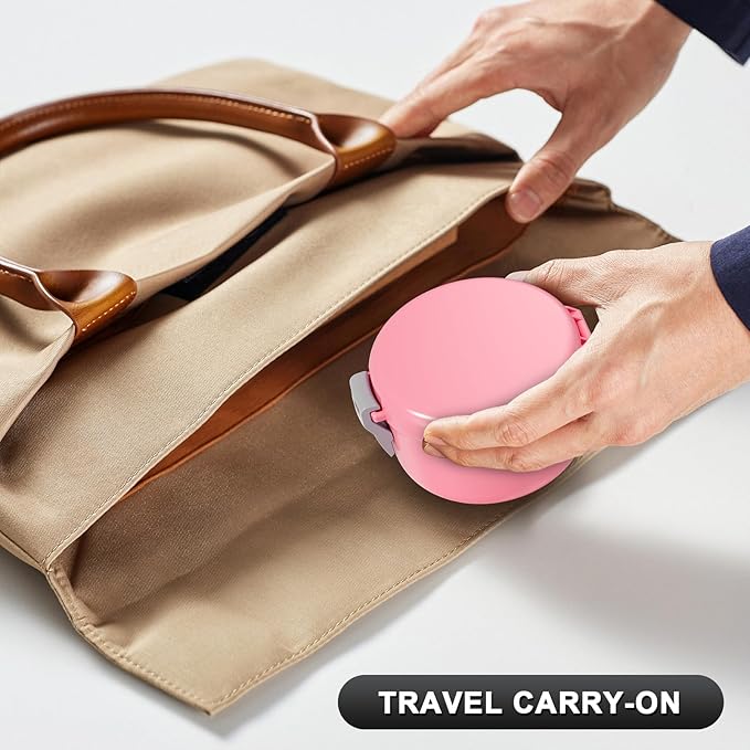 Denture Cleaning Case, Leak Proof Denture Cup for Travel, False Teeth Container for Soaking Dentures & Retainer, Retainer Cleaner Case, Pink + Silver Gray.