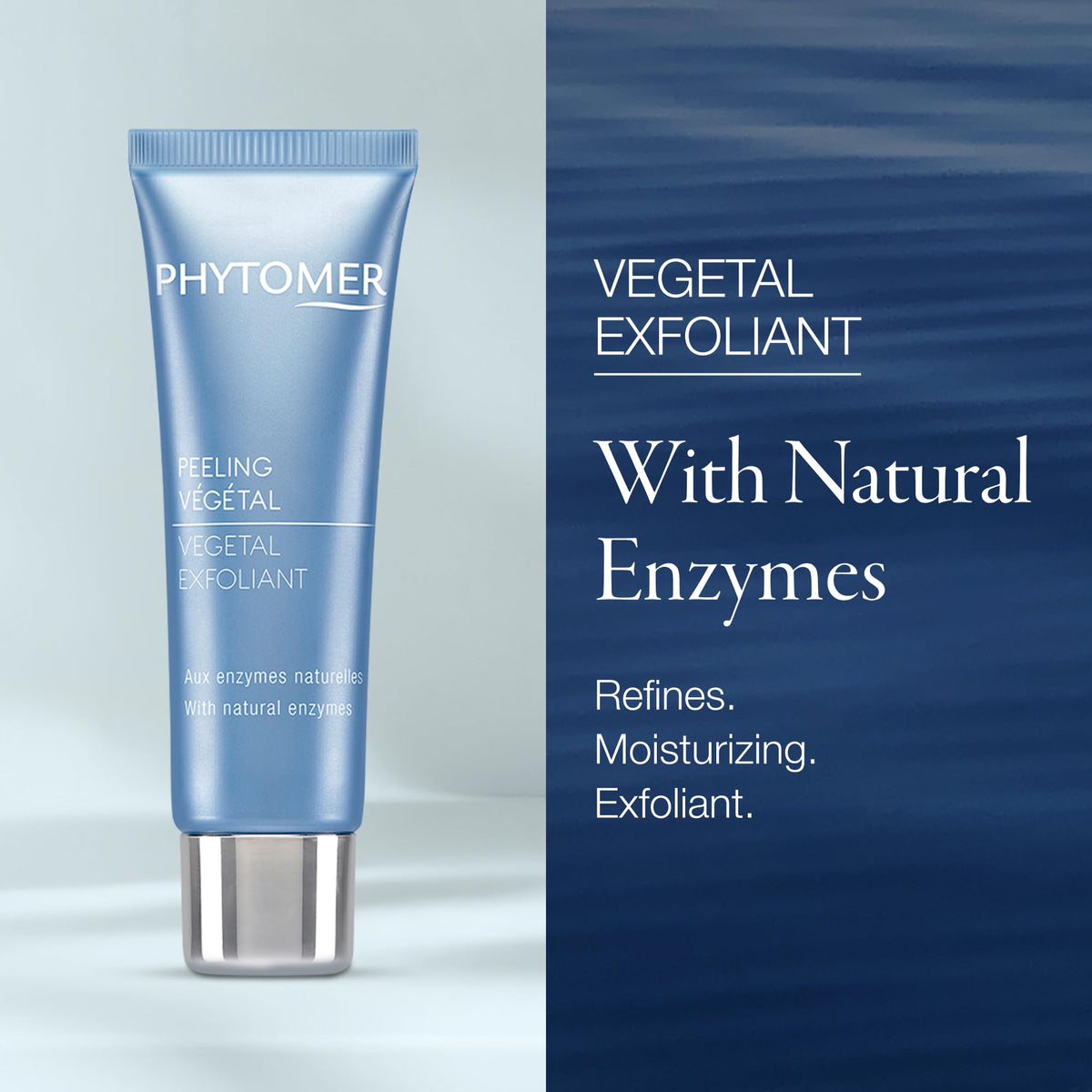 PHYTOMER Vegetal Exfoliant Gentle Face Exfoliating Cream Cleanser | Helps reduce the look of impurities, Refines Skin Texture | Made with Natural Enzymes | Safe for Sensitive Skin (50 ml)
