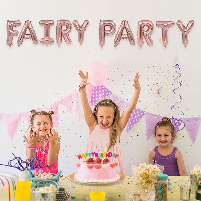 2 Set 20Pcs Rose Gold Fairy Party Letter Balloons 16in Balloon Foil Letter Decorations Party Decor Rose Gold Letter Balloons Fairy Party Party Supplies