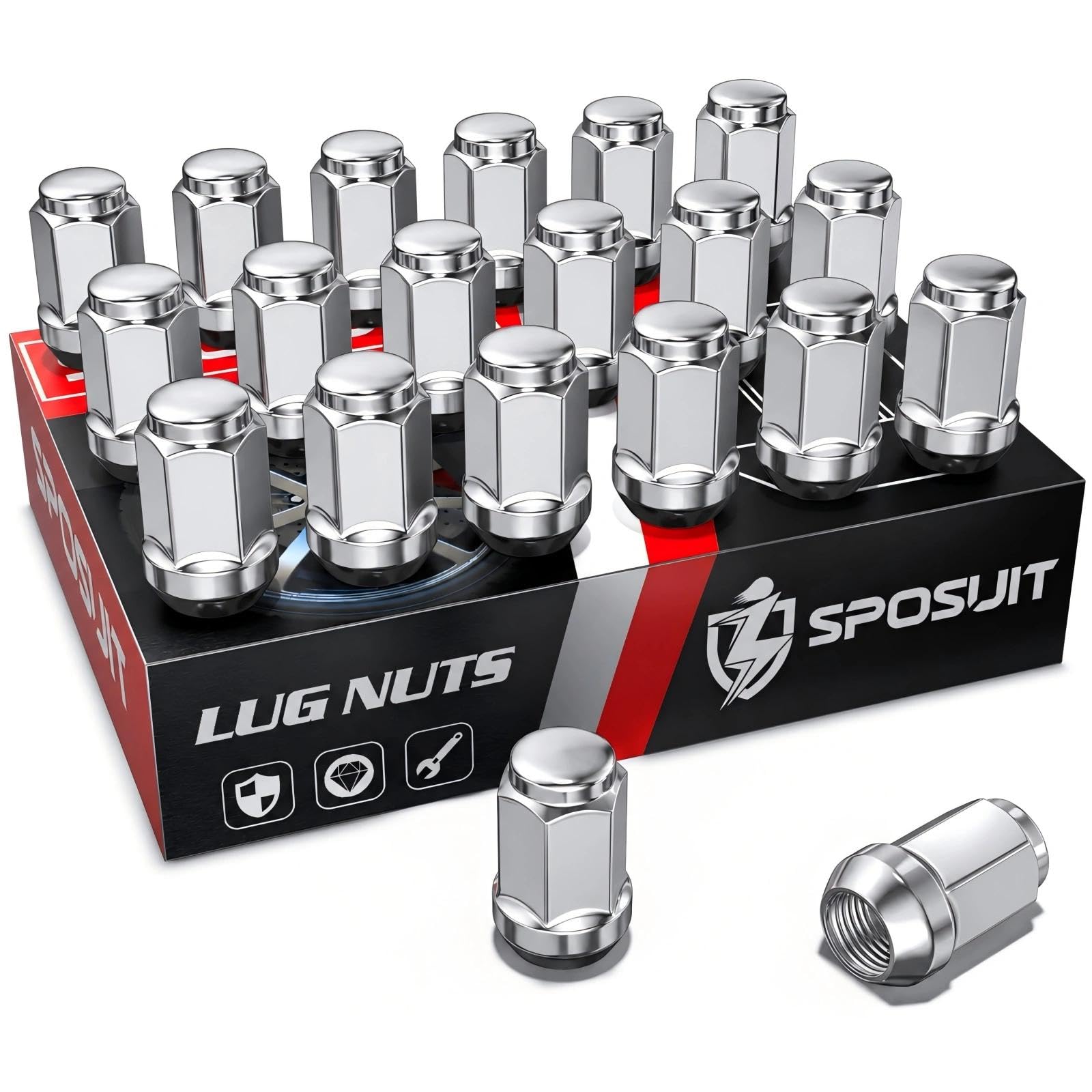 Sposuit M12x1.25 Lug Nuts - Replacement for 2002-2022/2024 Nissan Altima, 1988-2023 Maxima, 2012-2024 Pathfinder, 2008-2023 Rogu