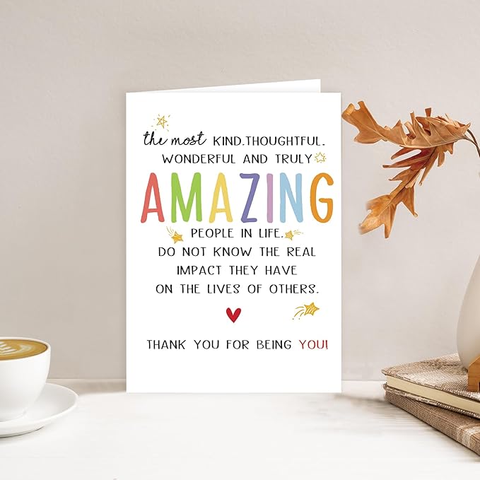 Cute Thank You Card for Best Friend Bestie, Appreciation Gifts for Teacher Boss Coworker Doctor, Sweet Friendship Card for Him Her