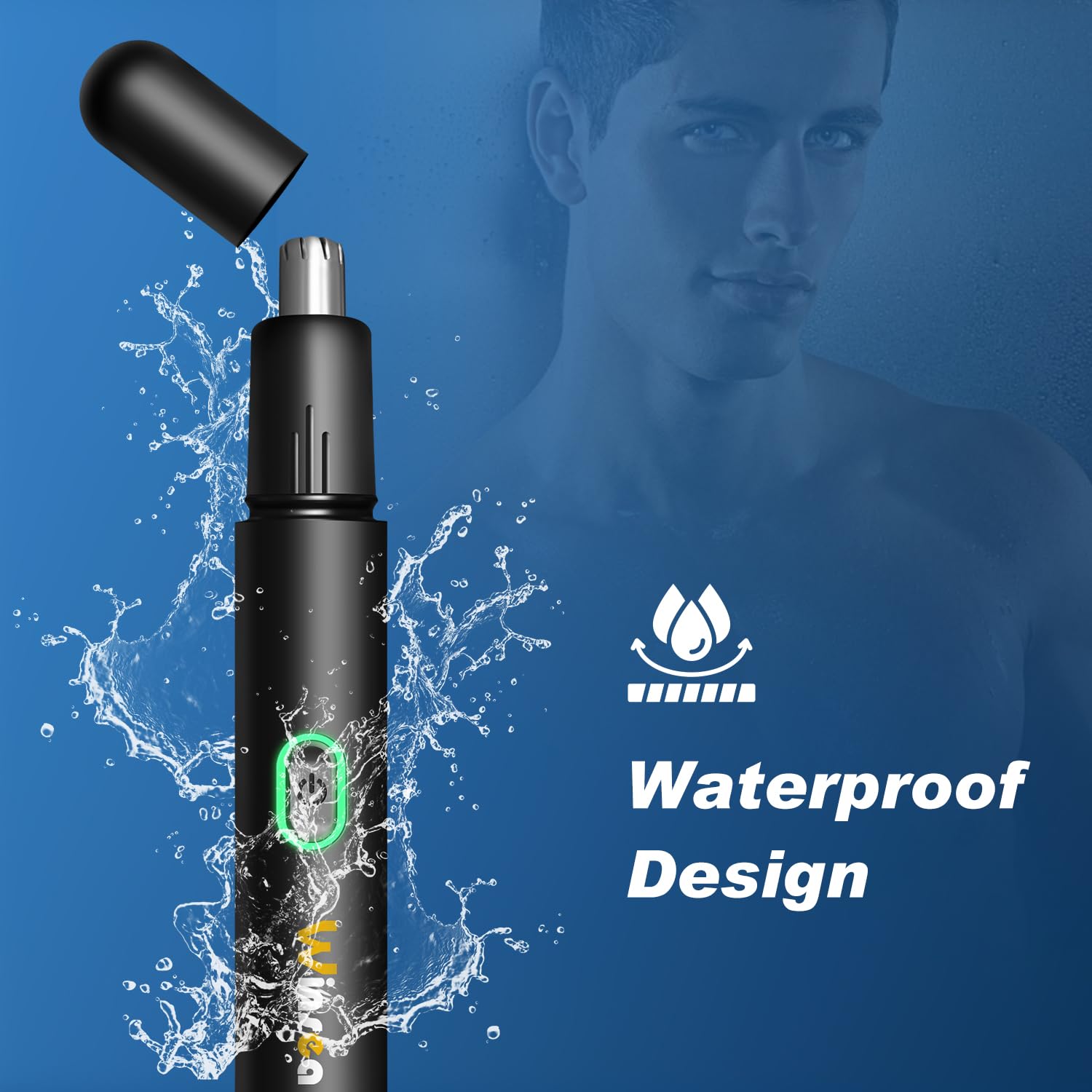 Winsea Precision Nose Hair Trimmer – 360° Safe & Efficient Electric Trimming, USB Rechargeable, Waterproof, for Nose, Ear, Eyebrows, and Beard Grooming