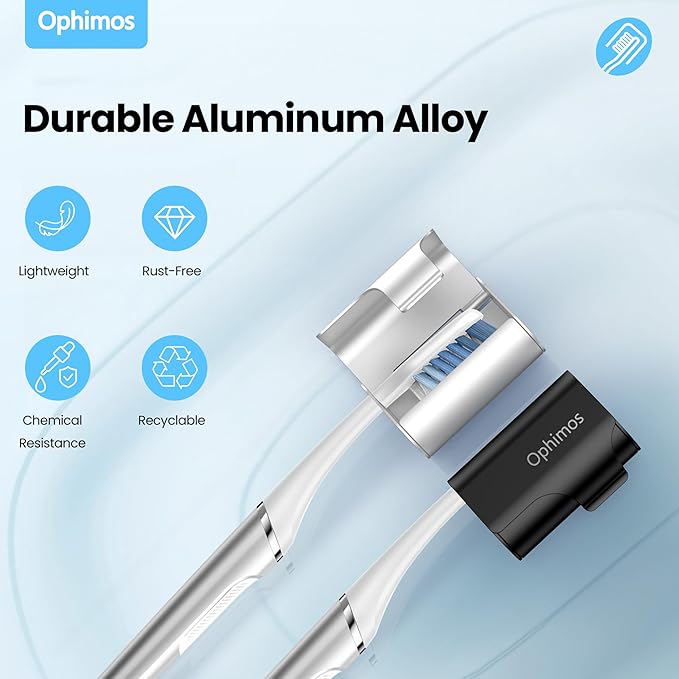 4 Count Aluminum Alloy Toothbrush Cover Caps for Family, Travel Toothbrush Covers Long-lasting Toothbrush Head Caps for Most Electric/Manual Brushes,Silver-Pink-Blue-Black