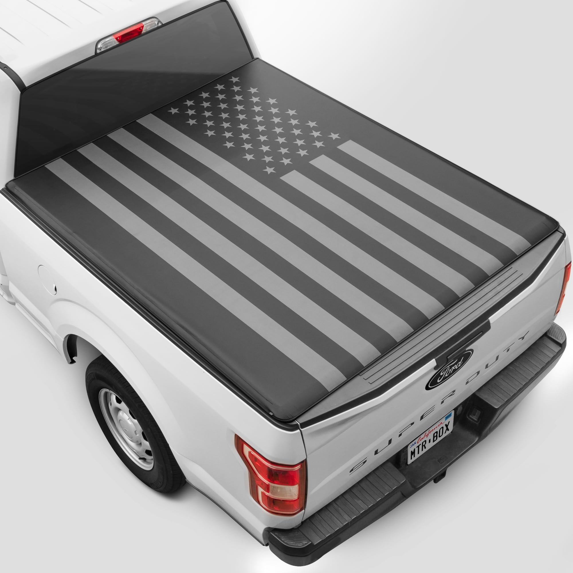 American Flag Truck Tonneau Cover For Ford F-250 F-350 Super Duty 2017-2026 / F-350 With 6.8 Ft Bed Length, All-Weather Soft Tri