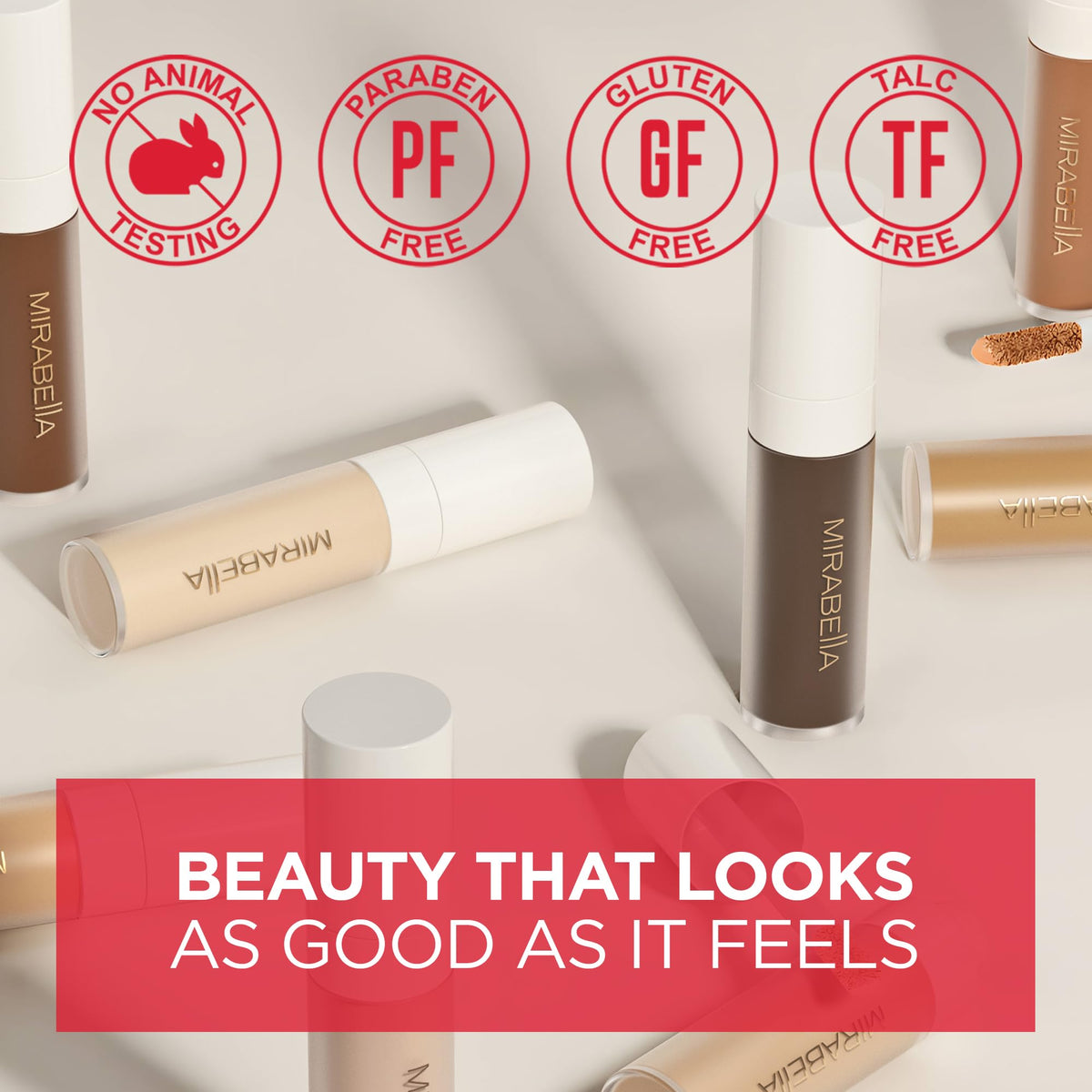 Mirabella Invincible For All Perfecting Under Eye Concealer Full Coverage - Hydrating Makeup Concealer for Dark Circles, Fine Lines & Wrinkles w/Hyaluronic Acid - Ivory I30