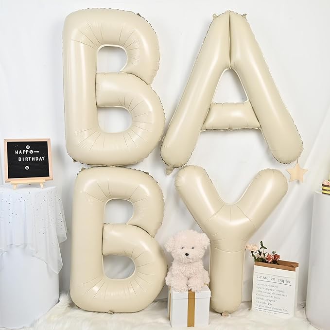 Cream A Letter Balloons,40 Inch Letter A Balloon Beige,Helium Custom Letter Balloon for Birthday Anniversary Party Decorations