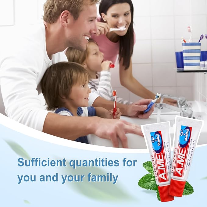 Toothpaste Bulk Travel Size, Disposable Small Travel Portable Mini Compact Pocket Size Toothpaste for Bad Breath, Vacation/Hotel/Camping Shelter/Homeless/Nursing Home/Charity 0.6 oz/ 17g (30 Tubes)