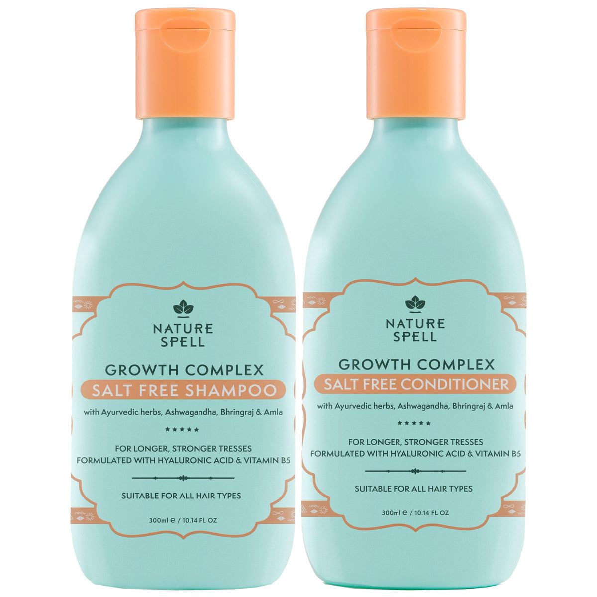 Nature Spell Hair Growth Shampoo and Conditioner Set, 10.14 Fl Oz x 2