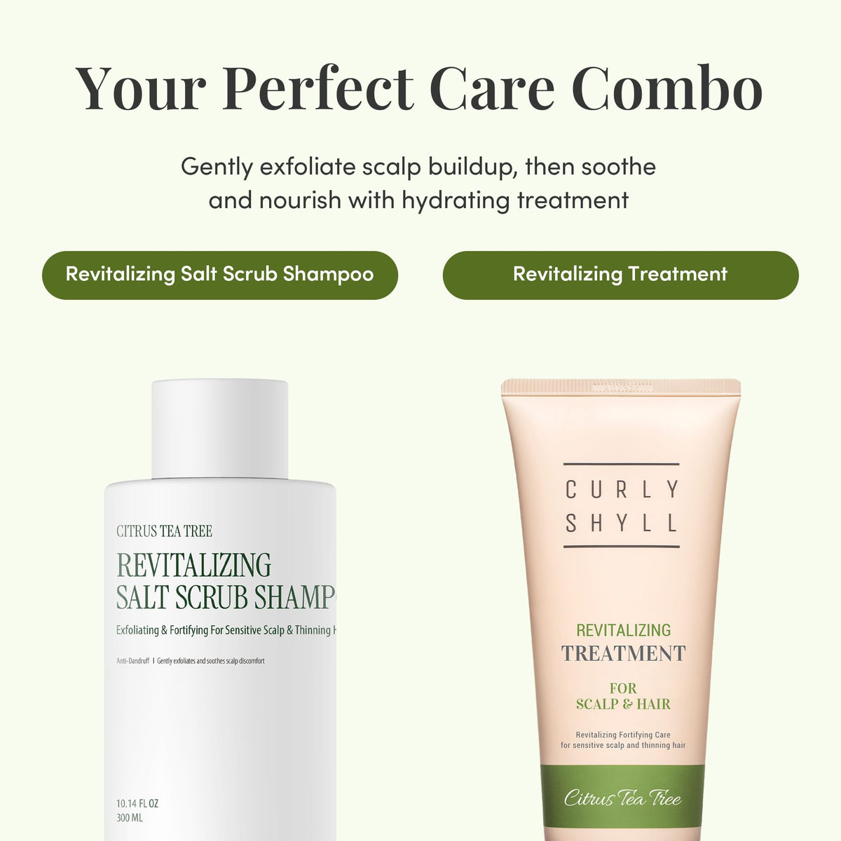 CURLYSHYLL Revitalizing Salt Scrub Shampoo for Oily Scalp & Buildup, 300ml