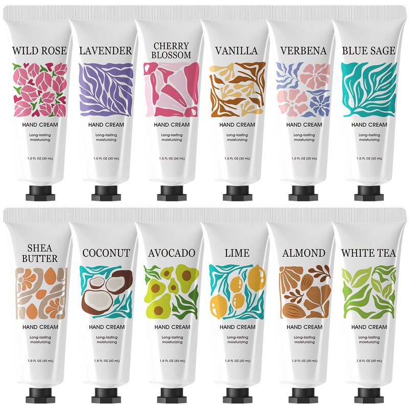 12 Pack Hand Cream for Women,Bridesmaid Gifts Bachelorette Party Favors,Hand Lotion Travel Size Hand Cream Bulk Gifts for Women,Birthday Gift for Girl,Mini Natural Plant Fragrance Lotion for Dry Hands