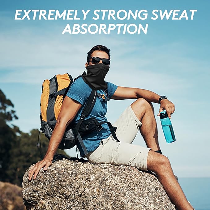Neck Gaiter Bandana Face Mask: 6 Pack Cooling Gator Mask Ski Neck Scarf Breathable Face Cover Balaclava
