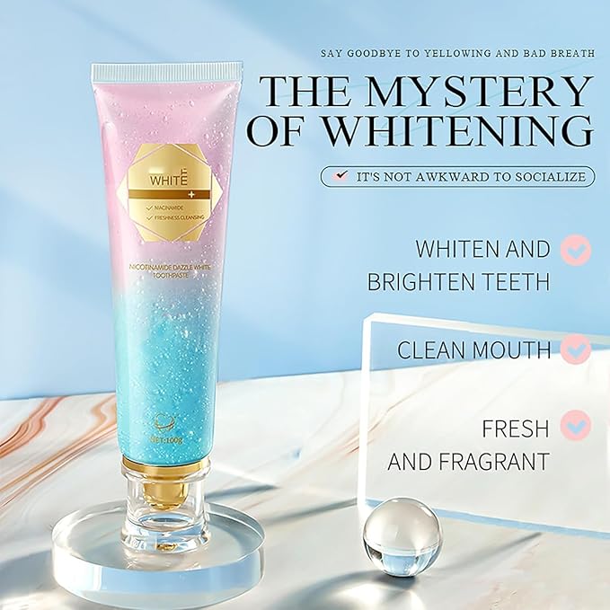 Niacinamide Whitening Toothpaste, Easilyous Radiant Whitening Toothpaste,Fresh Breath,Remove Tooth Stains, 2 Pack