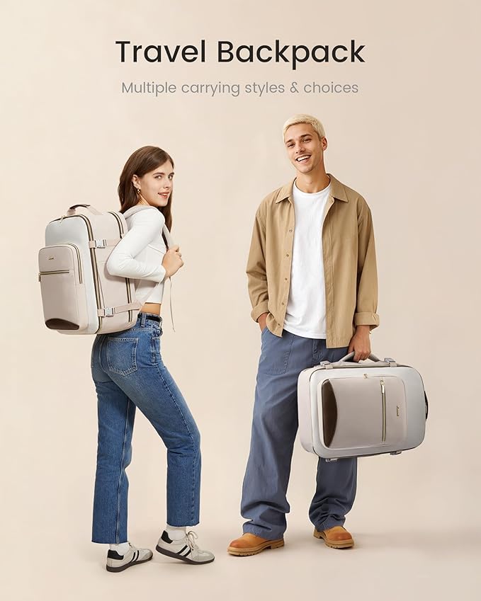 LOVEVOOK 50L Travel Backpack for Women & Men, Airline Approved Carry On Luggage with 3 Packing Cubes, TSA Overnight Bags, Waterproof Personal Item Bag, Weekender Essentials Backpacks fits 17" Laptop
