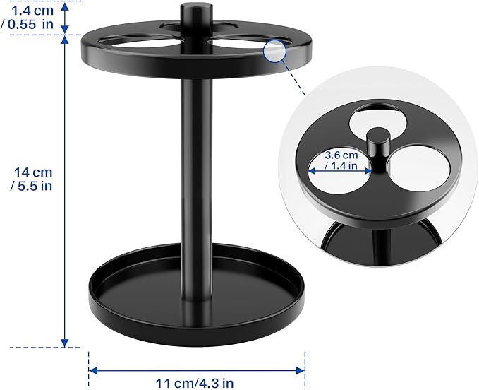 Electric Toothbrush Holder Stand for Bathroom: Stainless Steel Ventilated Organizer with Slots for Electric Toothbrushes & Razors, Black