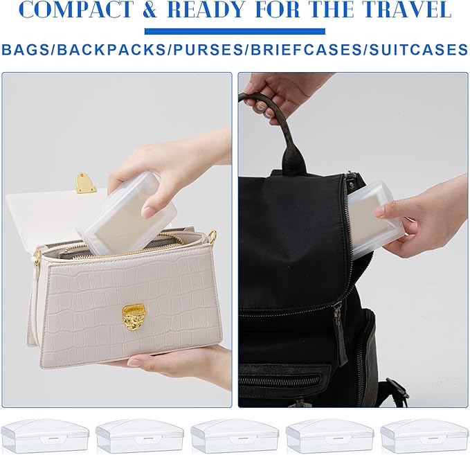 24 Pcs Travel Soap Container Portable Plastic Soap Boxes Bulk with Lid Homeless Donations Bulk Gym Shower Tour Groups Hotel Outdoor Camping (White)