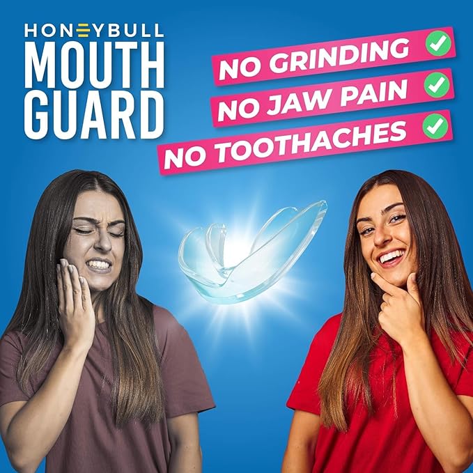HONEYBULL Anti Grinding Guard Set [6 Pack - Mixed] Comes in 2 Sizes for Light and Heavy Grinding | Comfortable Custom Mouth Guard for Nighttime Teeth Grinding