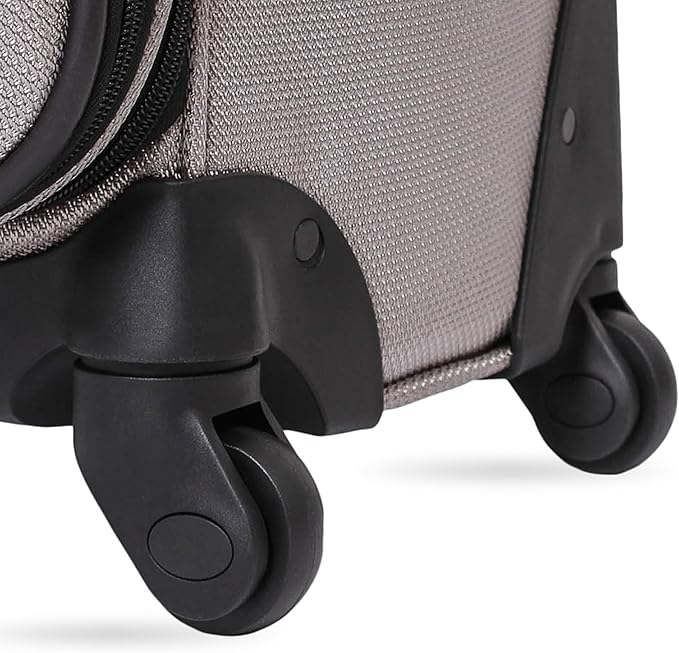 SWISSGEAR Sion Softside Expandable Spinner Luggage Durable Lightweight Travel Suitcase, Pewter, Checked-Large 29-Inch