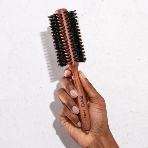 Evo Bruce Natural Bristle Radial Brush - Styling Brush for Blow Drying Long, Distribute Natural Oils & Polished Smooth for All Hair Types