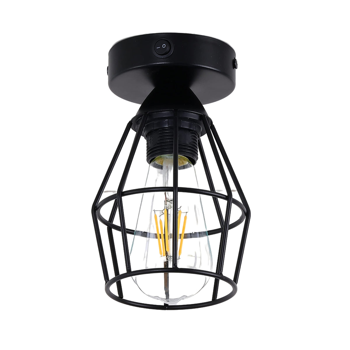 Maichis RV Vintage Ceiling Light (Bulb Included), 12V Metallic Interior Light Fixture with On&Off Switch, Semi-Flush Mount Ceili