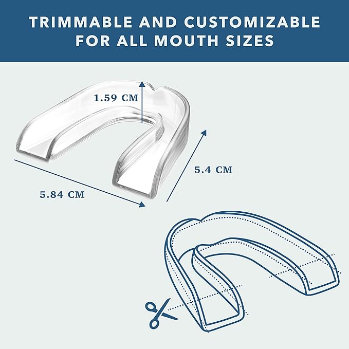 Just Smile Night Guard 2 Pack - Mouth Guard for Teeth Grinding & Clenching Teeth, Moldable & Custom Nightguard for Grinding (Aqua)