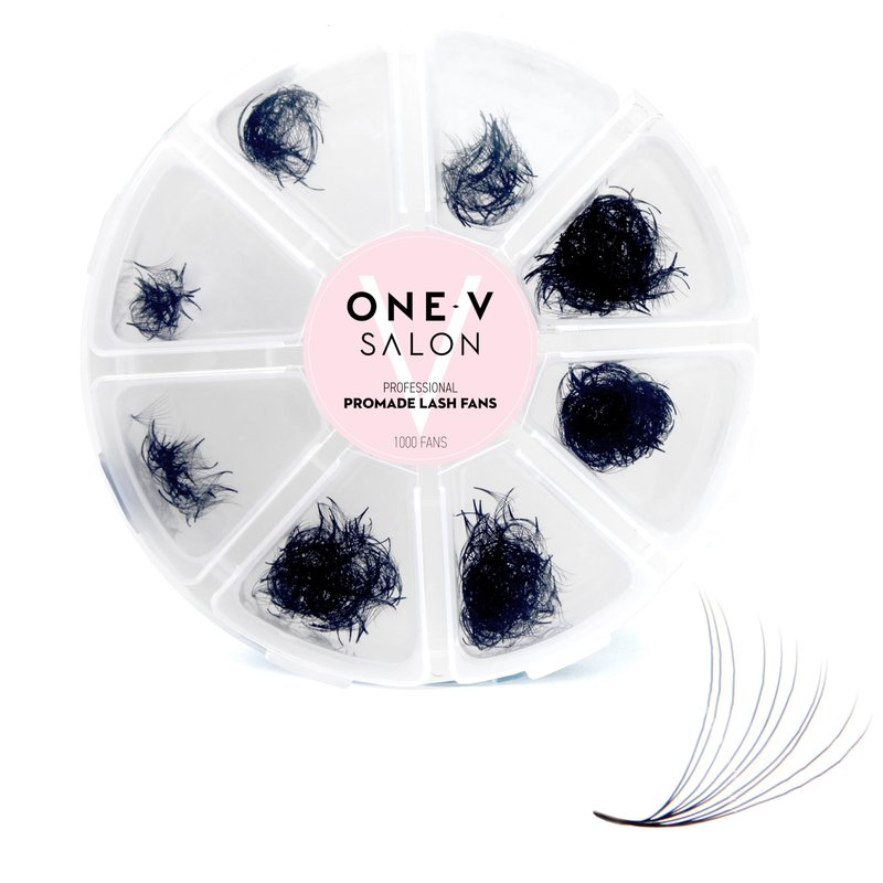One V Salon Pro 10D Promade Loose Fans, 1000 Premade Mega Volume Lash Fans | D Curl | 0.05 mm | 8–15 mm Mixed Lengths | Thin Base, Hand-Crafted Eyelash Extensions(10D-0.05-D-Curl)