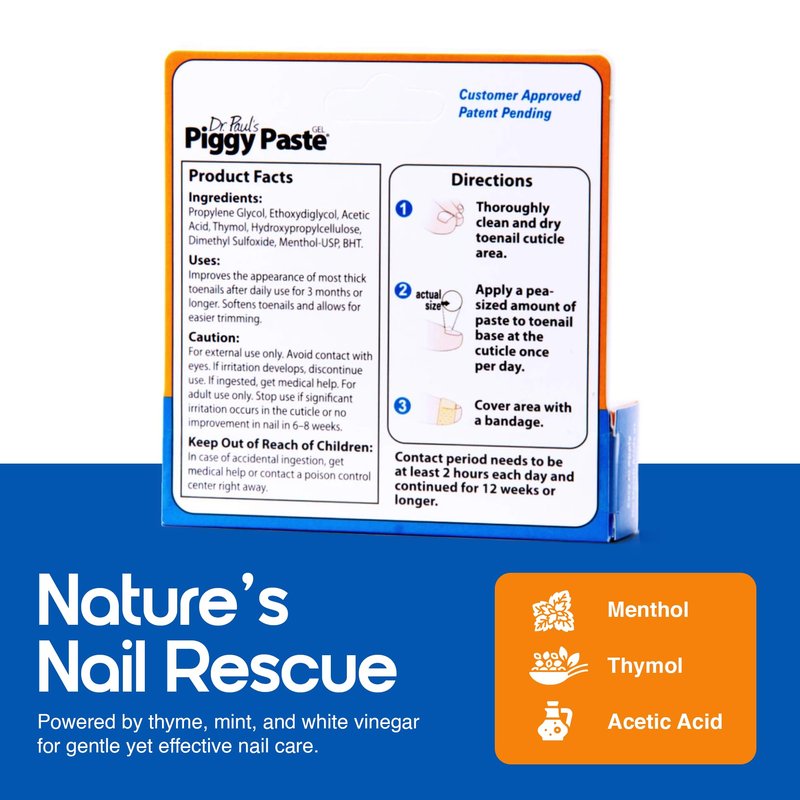 Dr. Paul's Piggy Paste Gel 2-Pack: Fast Acting Solution for Thick, Brittle, Yellow Nails, Restores Clear, Healthy Toenails & Fingernails Easy, Mess-Free Application Doctor Recommended Formula