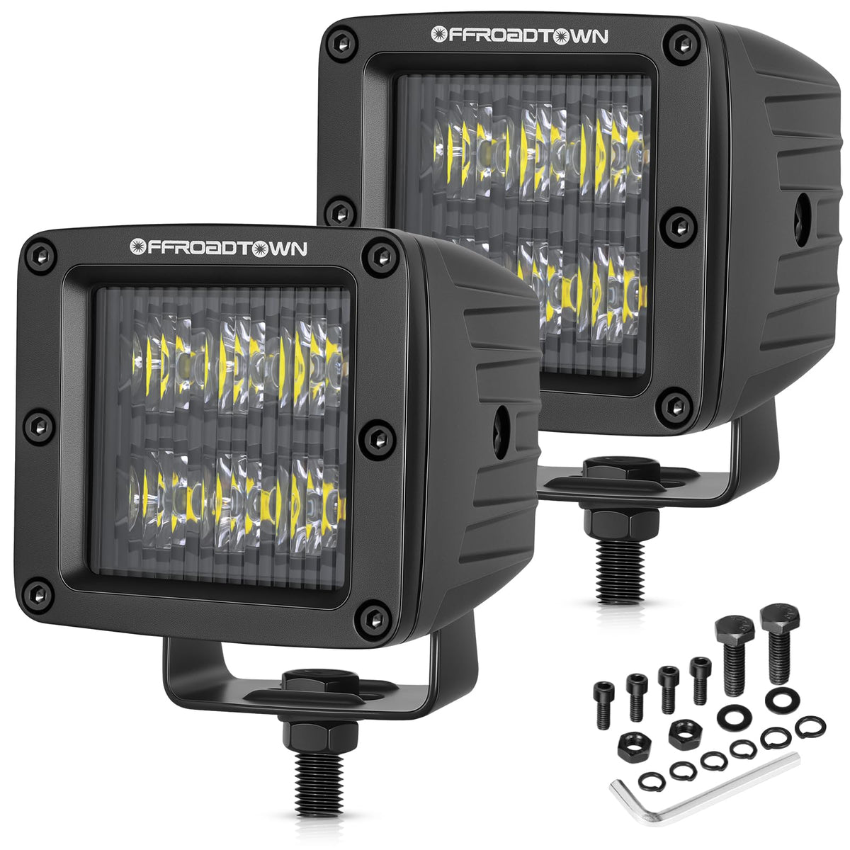 LED Cubes, OFFROADTOWN 3inch 120W CREE LED Pods Driving Lights Cubes Ditch Light Off Road Lights Reverse Light for Truck Pickup