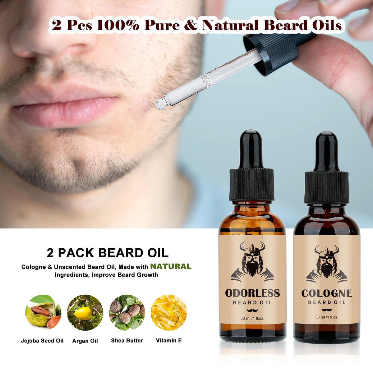 Beard Care Kit Fathers Day Gifts for Men, 9 Pcs Ultimate Beard Grooming Set