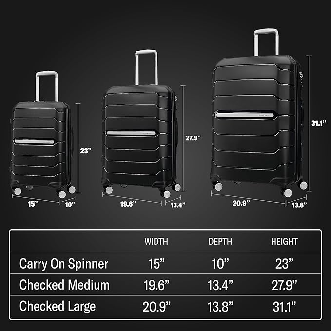 Samsonite Freeform Large Checked Luggage with Dual 360° Spinner Wheels - TSA Lock, Airline-Approved - Lightweight Durable Polypropylene Expandable Hardshell - Lilac