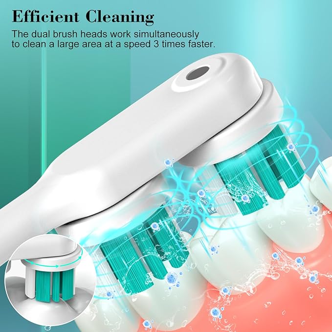 YMPBO Replacement Heads Compatible with Spinbrush Electric Powered Toothbrush Adults, 6 Pack Brush Head Replacement Refill