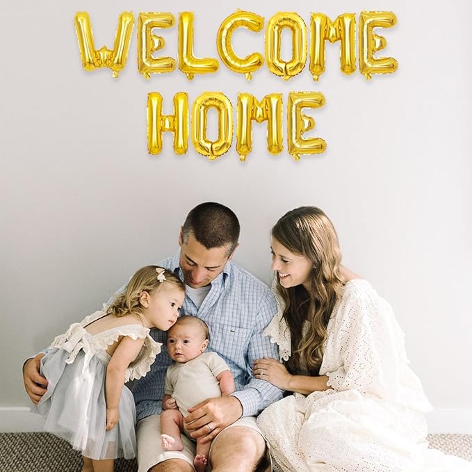 2 Set 22Pcs Gold WELCOME HOME Letter Balloons 16in Balloon Foil Letter Decorations Party Decor Gold Letter Balloons WELCOME HOME Party Supplies