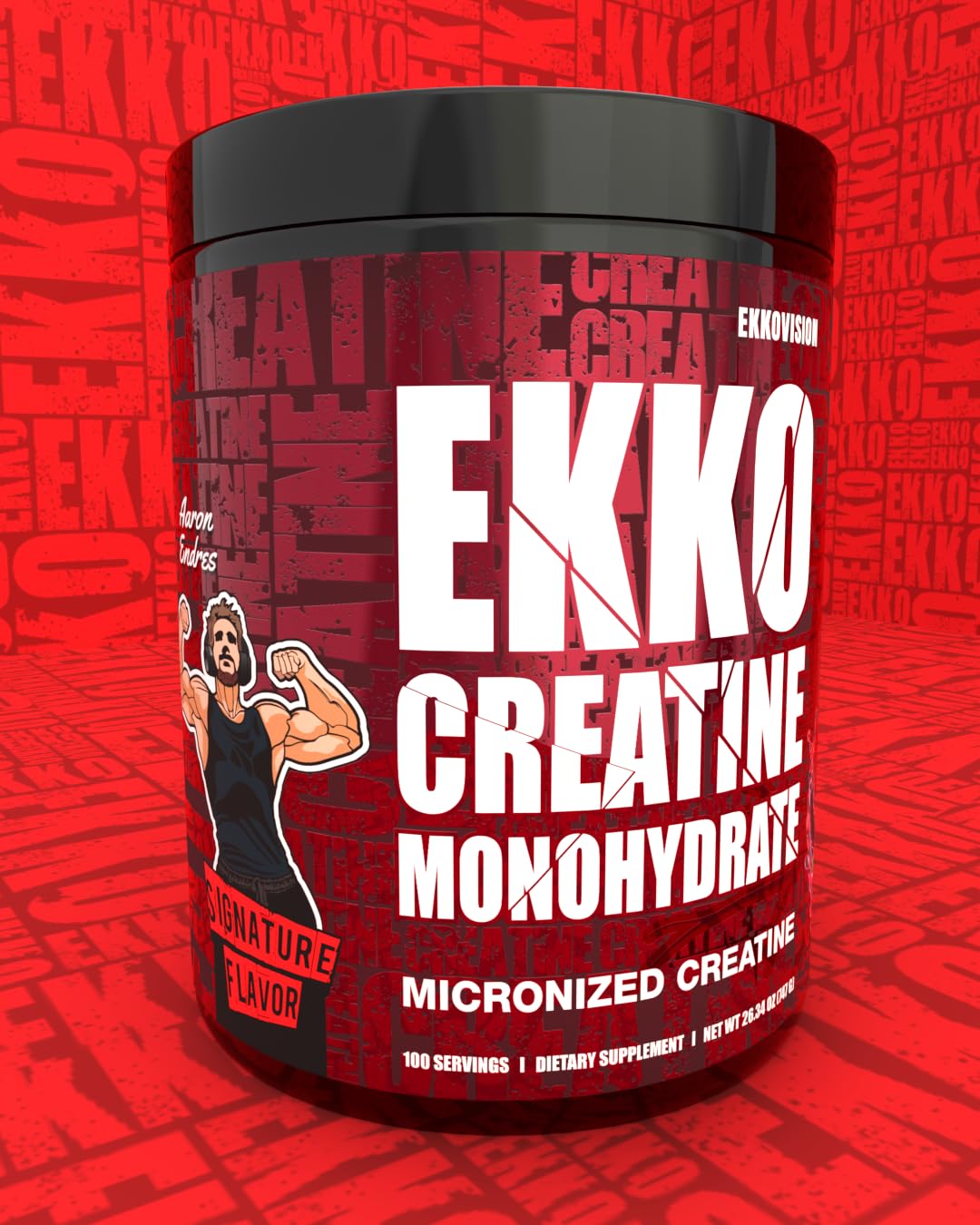 Ekkovision Creatine Monohydrate Powder, Micronized,Fruit Punch, Pre Workout & Post Workout Supplement for Men and Women, Energy Support, Easy to Mix in Shakes, Smoothies & Beverages, 100 Servings